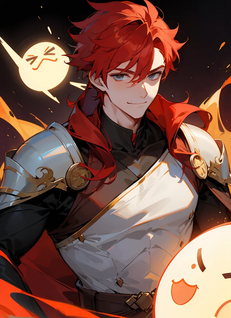 1 , handsome red hair, fanstasy, smile face, male