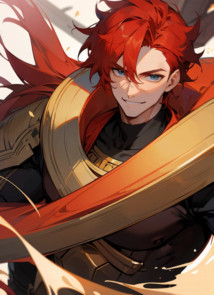 1 , handsome red hair, fanstasy, smile face, male