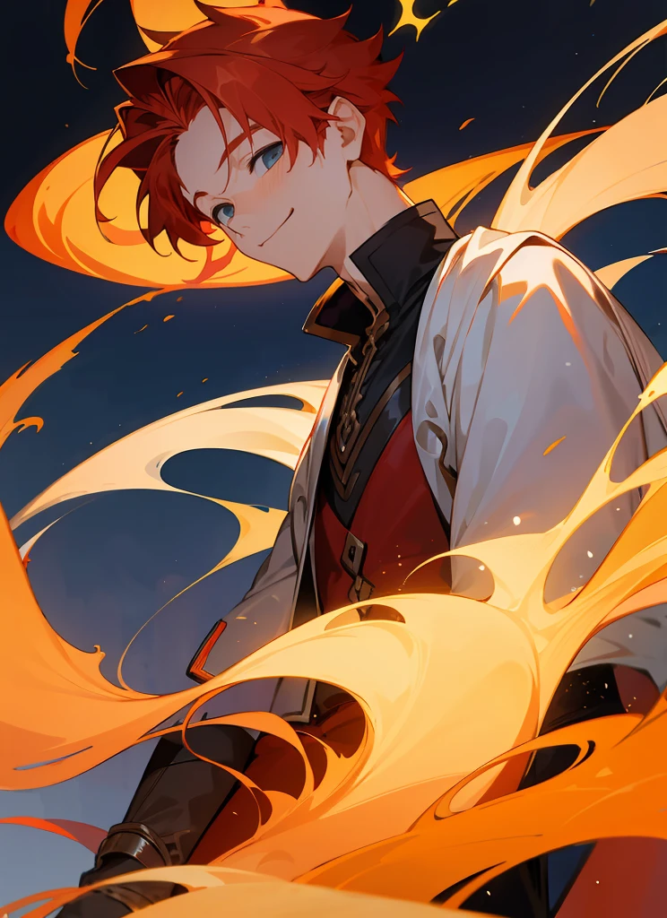 1 , handsome red hair, fanstasy, smile face, male 12 yearold, short