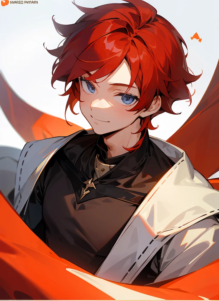 1 , handsome red hair, fanstasy, smile face, male 12 yearold, short