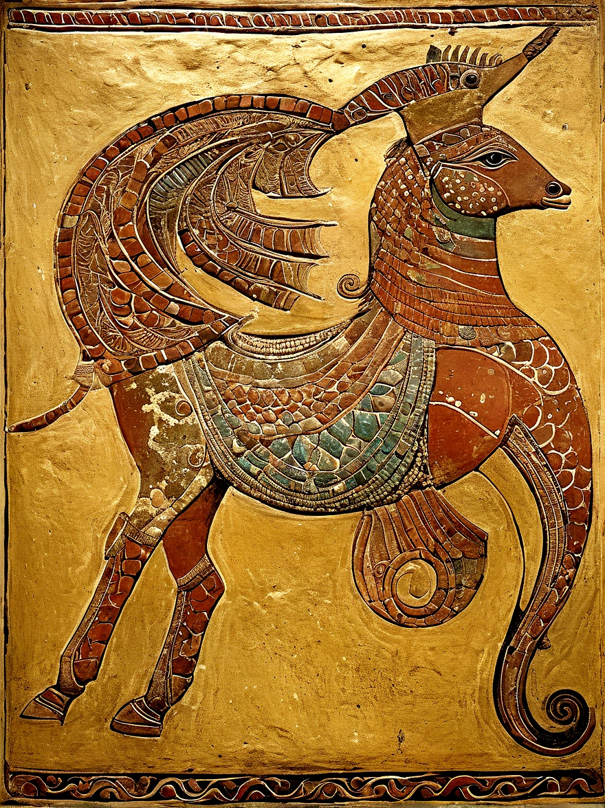 Hippocampus: Lower body of a fish and upper body of a horse (Etruscan Mythology)