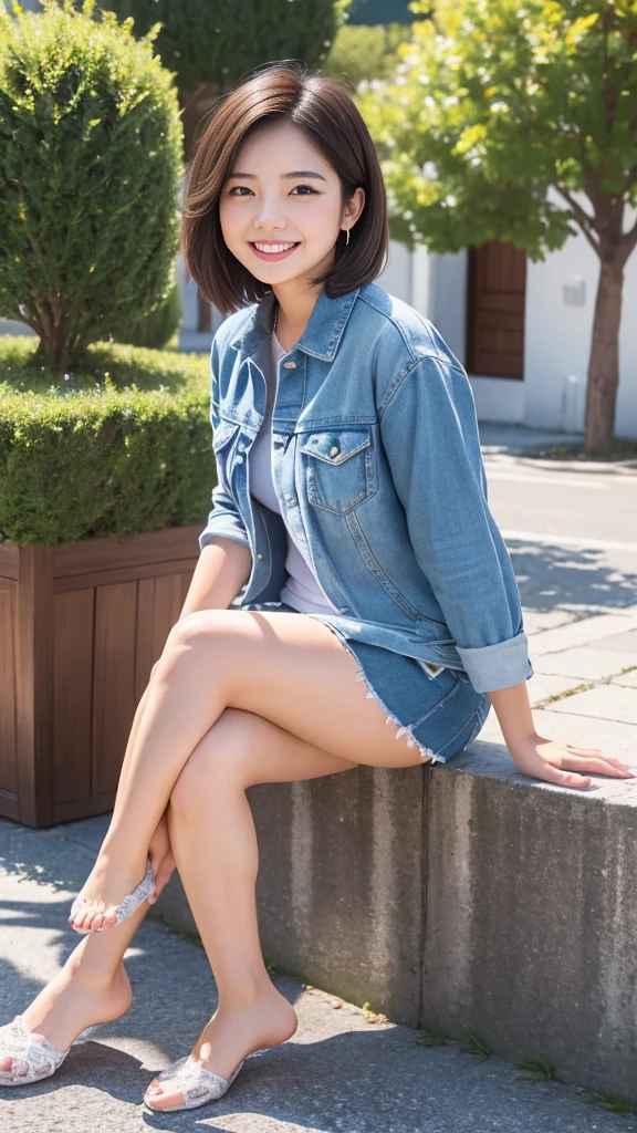 Realistic , photorealistic , masterpiece , best quality , super quality , ((ultra detailed)), extremely detailed , highers , Raw Photo , 16k portrait , curvy , big Smile , full body ,  short hair , ultrahappy , (officelobby) , casual fashion , Side angle , (Crossing your legs) , Group Meeting