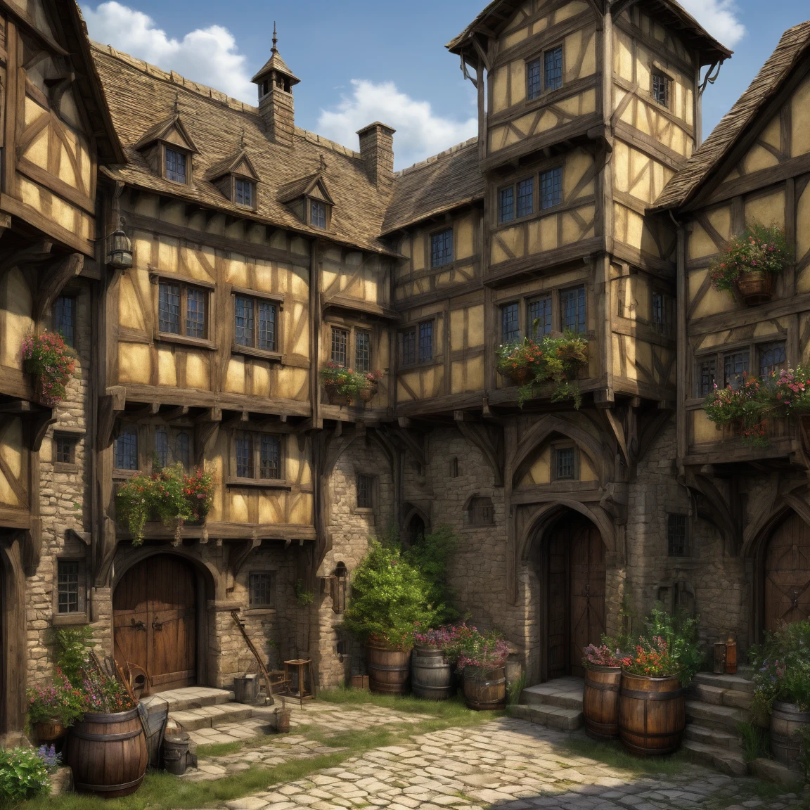 (best quality)), ((masterpiece)), ((realistic,digital art)), (super detailed), (industrial dyeing), (medieval fantasy style)