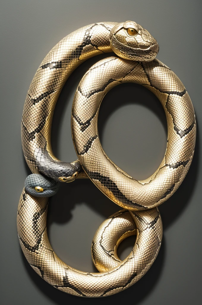 Letter M Metallic with snake around