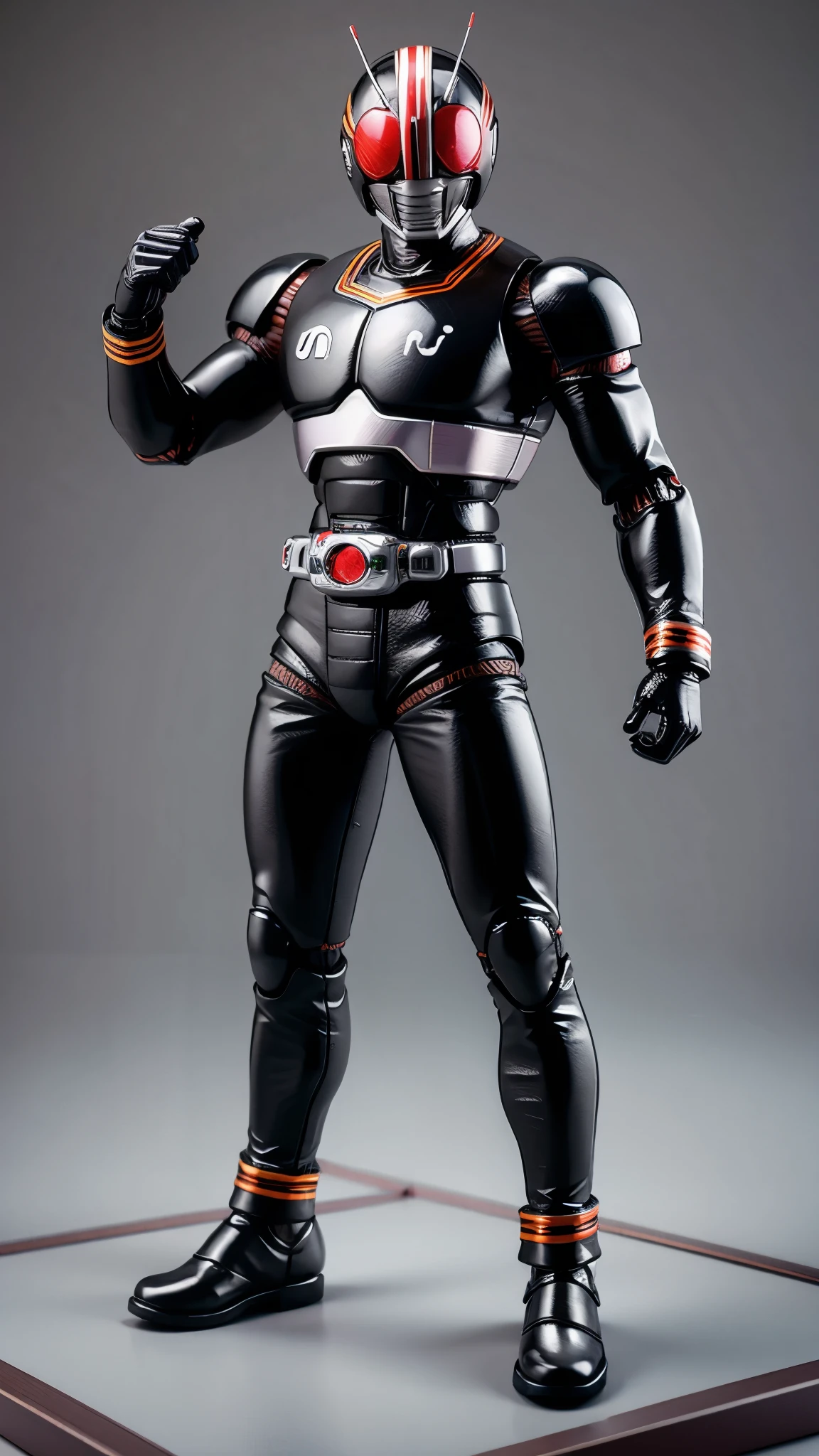 (masterpiece:1.2, Highest quality),(Very detailed),8K,wallpaper,Ultra-fine painting,Two fictional Kamen Rider figures,Isometric 3D Diorama,Matte Paint,Displayed in the case,(Came_rider_Black)