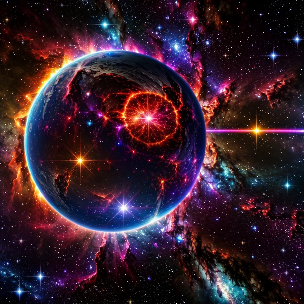 End of universe, laser lighs,. HDR, MASTERPIECE, 8k, nebula