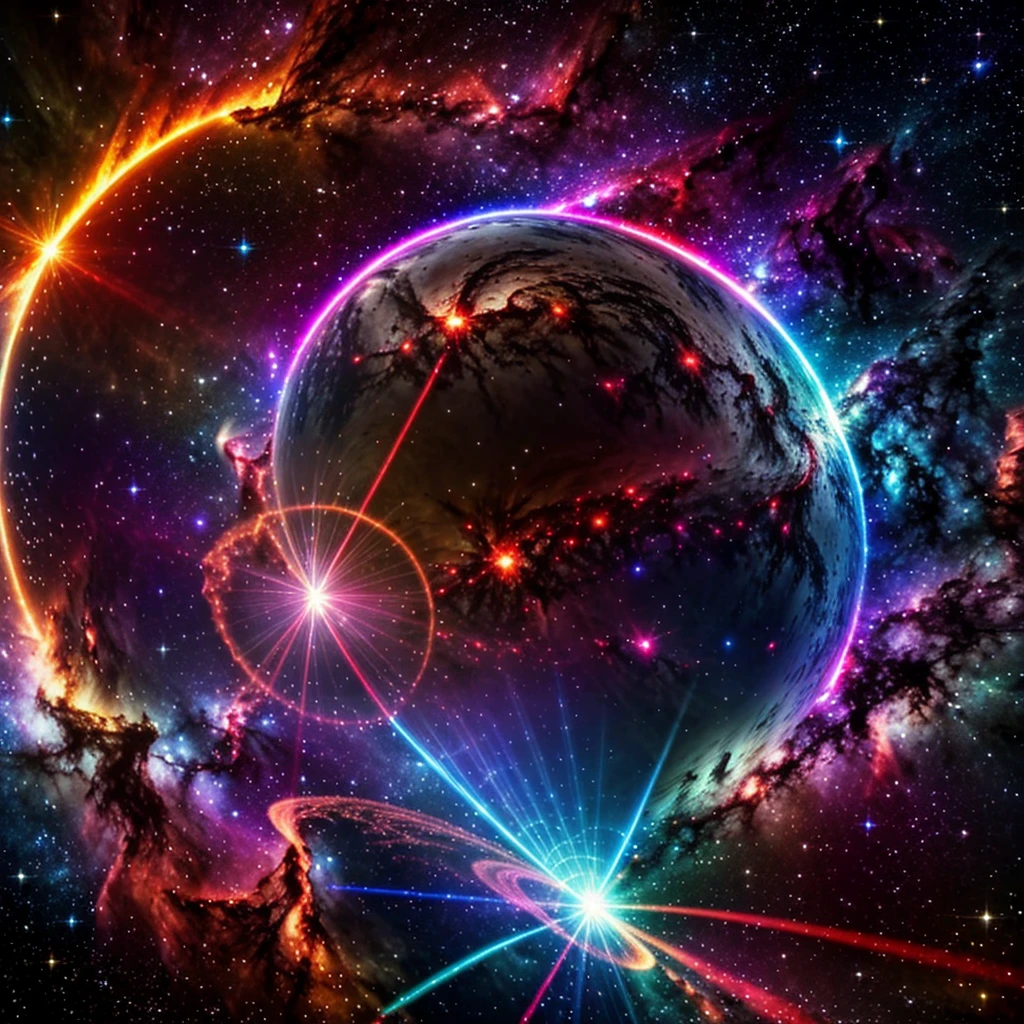 End of universe, laser lighs,. HDR, MASTERPIECE, 8k, nebula