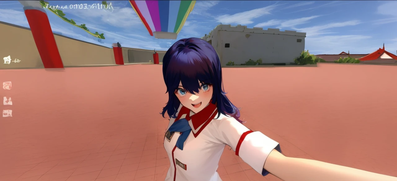 (masterpiece, best quality), intricate details,
1girl, Kobo, Multicolored hair, Aqua eyes, light blue hair, white hair tips,
small breasts, smiling, opened mouth, wear white uniform, long Sleeve shirt, light blue color skirt, classroom background, Indonesian highschool uniform