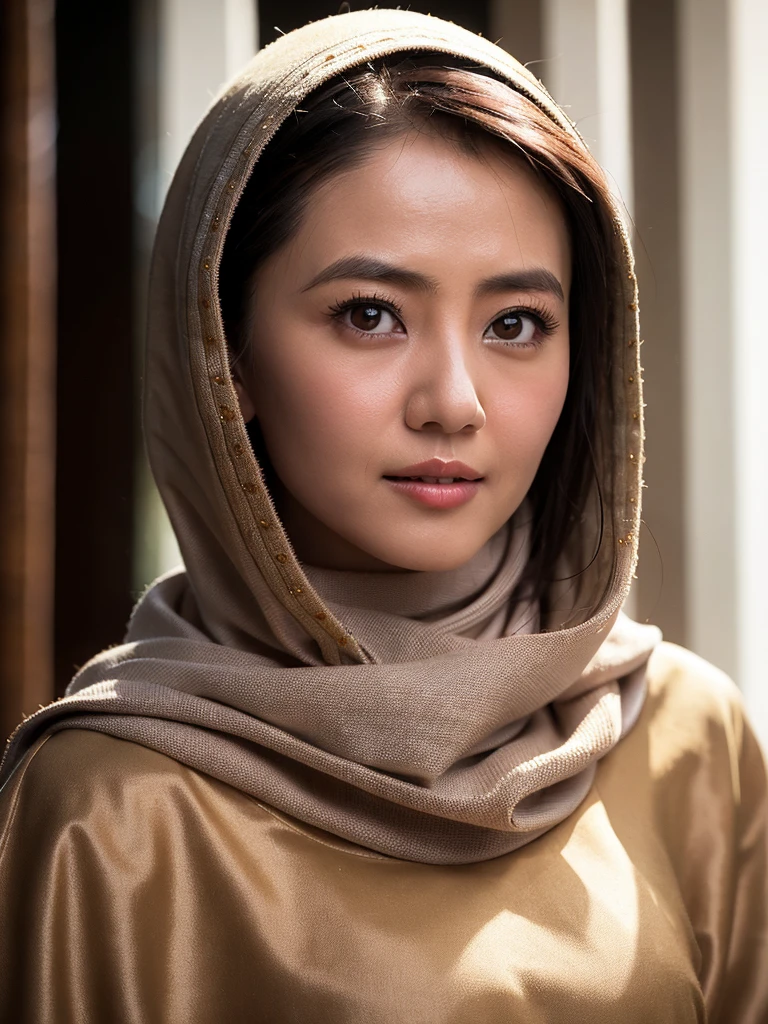 1girl, Chinese girl, hijab, walking in Iran, detailed face, beautiful detailed eyes, beautiful detailed lips, extremely detailed eyes and face, long eyelashes, traditional Iranian clothing, ornate hijab, intricate embroidery, warm lighting, cinematic composition, photorealistic, 8k, hyper detailed, masterpiece, realistic, cinematic lighting, vivid colors, muted color palette, golden hour, natural lighting