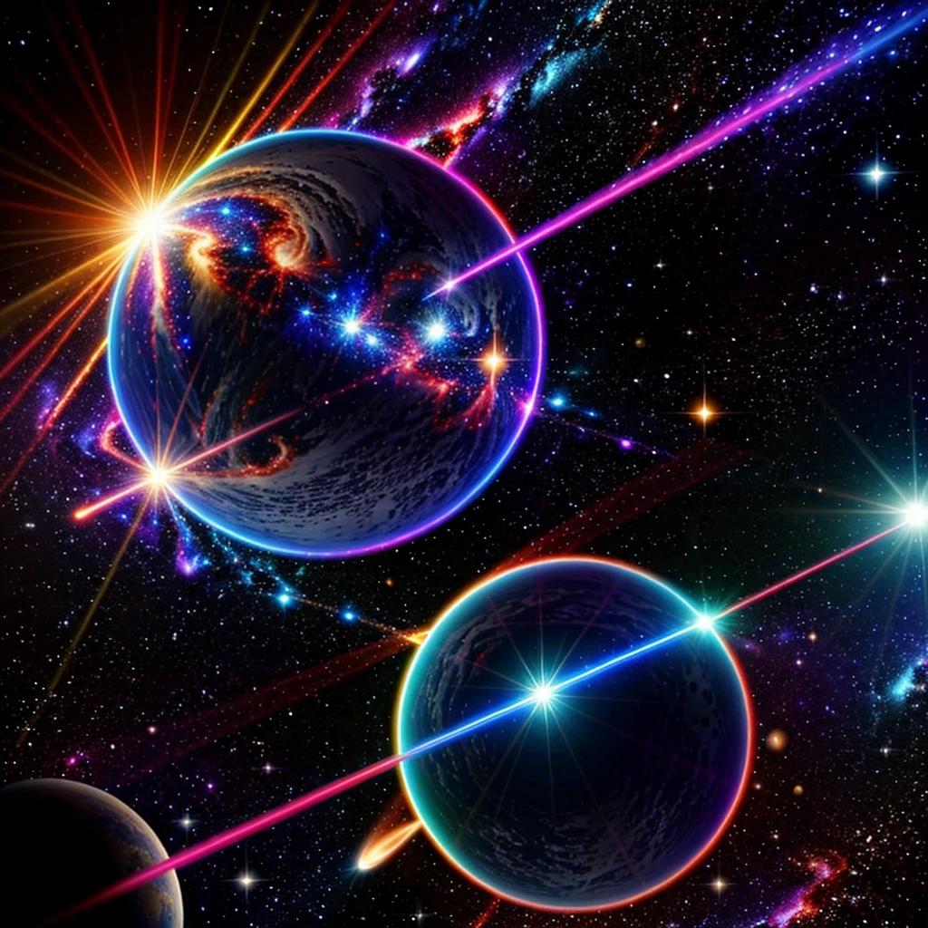 End of universe, laser lighs,. HDR, MASTERPIECE, 8k, galaxy