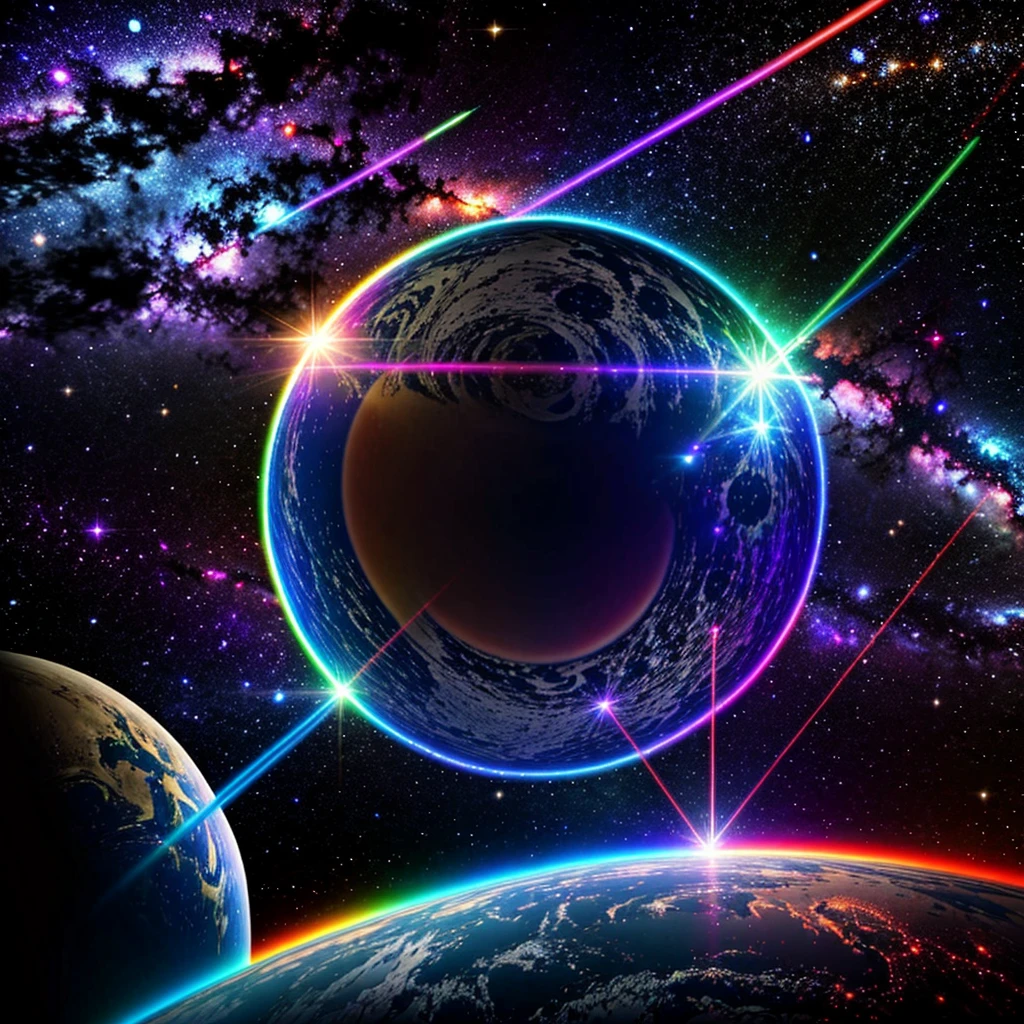End of universe, laser lighs,. HDR, MASTERPIECE, 8k, galaxy
