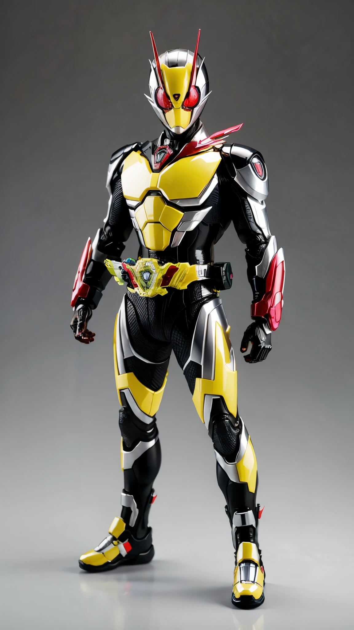 (masterpiece:1.2, Highest quality),(Very detailed),8K,wallpaper,Ultra-fine painting,Kamen Rider figures,Isometric 3D Diorama,Matte Paint,Displayed in the case,(kamen rider zero two)