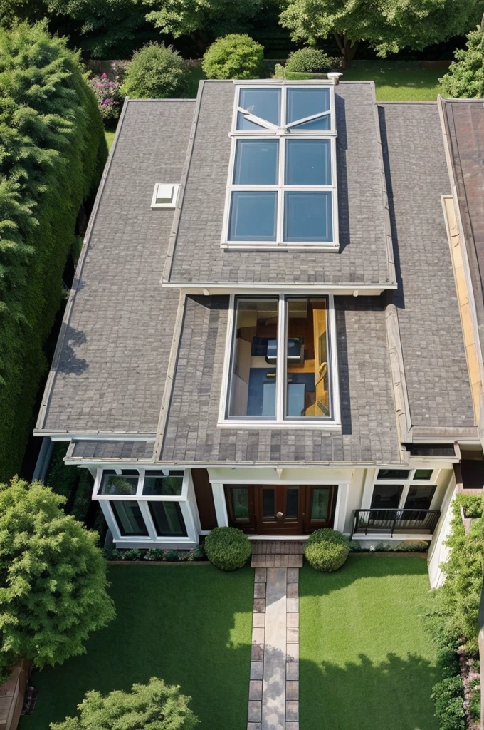 Top view of 2500 square feet house with garden bed rooms, living room