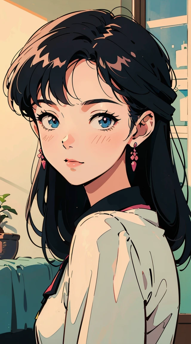 Cartoon long-haired girl sitting on the bed with eyes closed, Cute numbers艺术, Lovely and detailed digital art, cute cartoon, Cute illustrations, Realistic cute girl drawing, cute cartoon character, cute cartoon, Lovely art style, Lovely artwork, Cute numbers, Lovely portrait, Her hair is tied on top of her head, Cute kawaii girl, A beautiful artistic illustration