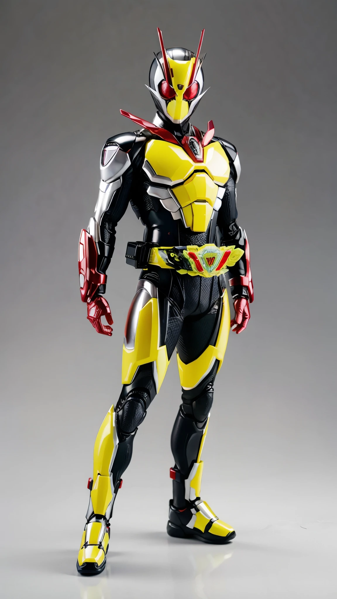 (masterpiece:1.2, Highest quality),(Very detailed),8K,wallpaper,Ultra-fine painting,Kamen Rider figures,Isometric 3D Diorama,Matte Paint,Displayed in the case,(kamen rider zero two)