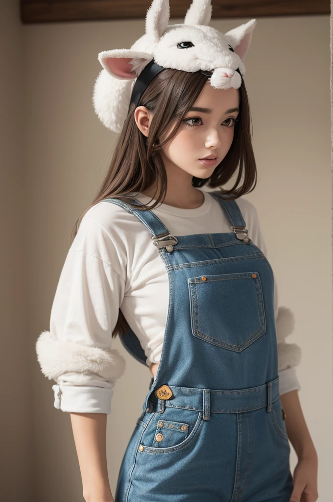 A lhama furry,with a Overalls 