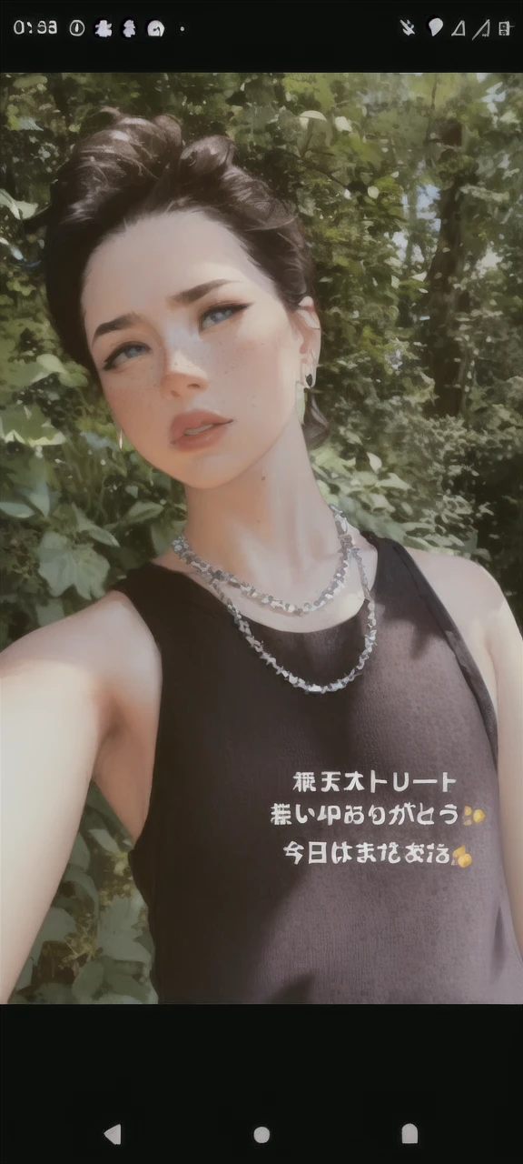sam yang,
1girl, back, bare shoulders, blue eyes, brown hair, earrings, freckles, jewelry, lips, long hair, looking at viewer, looking back, necklace, off shoulder, parted lips, portrait, day, depth of field, solo
, ((masterpiece))