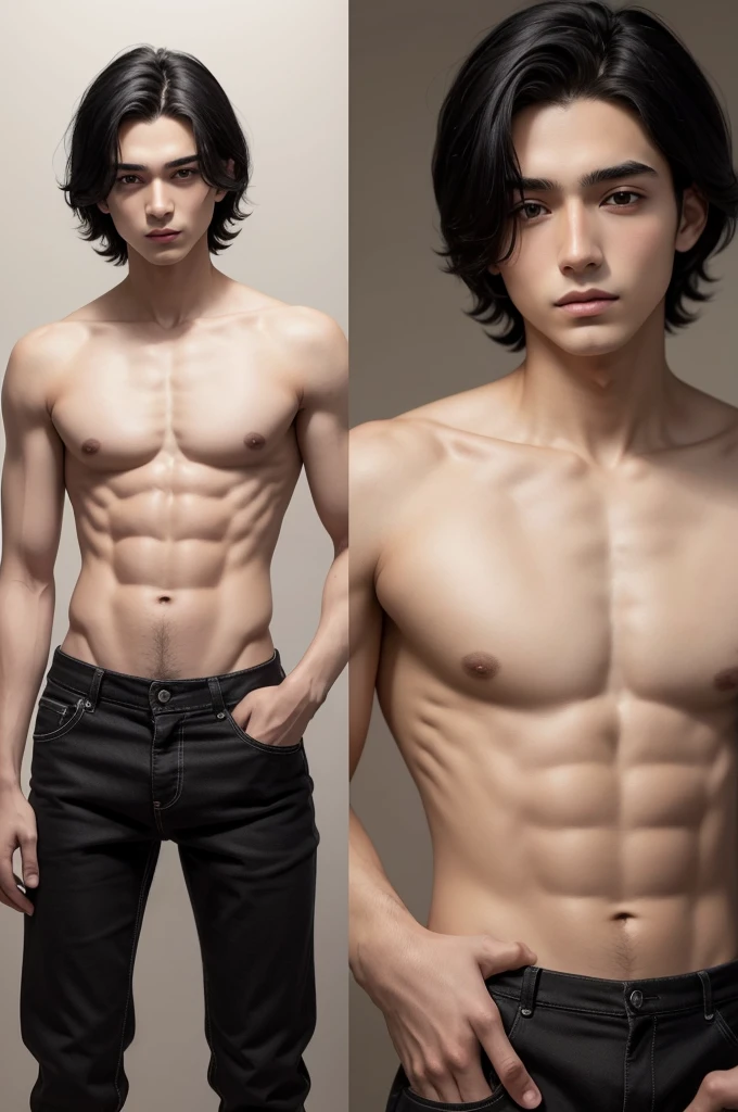 Make a 17 year old skinny boy, with straight black hair called felipe