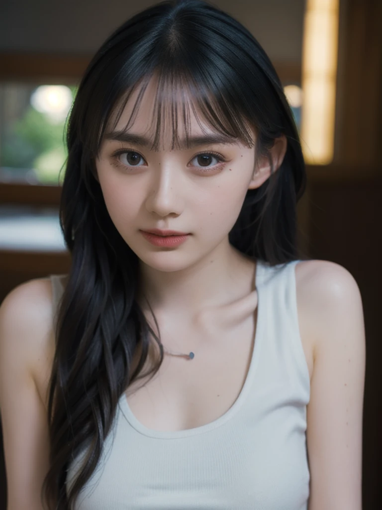 1girl, woman, masterpiece, best quality, highest quality, cinematic lighting, (volumetric lighting), extremely detailed CG unity 8k wallpaper, focused, 8k wallpaper, extremely detailed, ultra realistic, photorealistic, sharp focus, absurdres, (HDR:1.2), (high contrast), photograph, detailed and intricate, instagram, portrait, highly detailed, digital painting, artstation, concept art, smooth, sharp focus, illustration, cinematic lighting, (big breast:1.2), (whole body:1.2), tanktop,