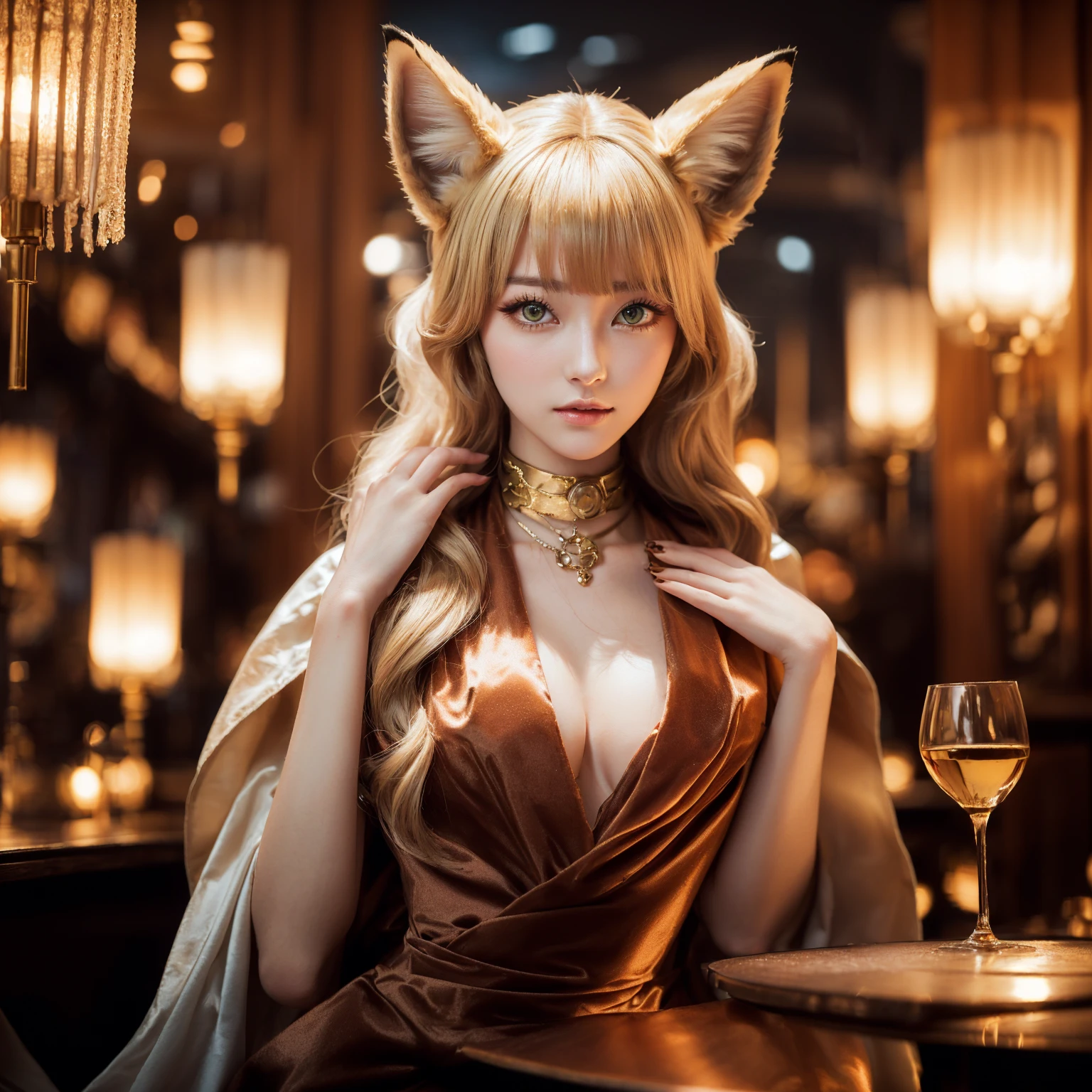 Blonde woman taking a photo wearing a cat costume, Charming cat girl, Gorgeous cosplay, elegant Attractive cosplay, Beautiful fox woman, Attractive cosplay, portrait of Ants, Beautiful young cat girl, Very beautiful cute cat girl, Ants from league of legends, A magnificent and elegant portrait, Ants, Beautiful anime cat girl, Steampunk Cat Girl Portrait