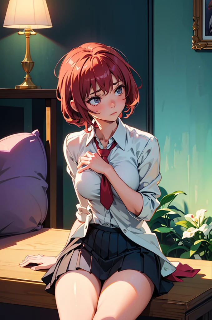 Anime girl sitting on a sofa in a room with a lamp, marin kitagawa fanart, Cute girl anime visuals, Beautiful anime school girl, Fine details. Girl前線, Attractive anime girl, Smooth anime CG art, a hyperRealistic , Realistic , Cute and elegant pose, Enchanting anime girl, JK Uniform, from Girl前線, Professional Writing、Professional Photographer、wonderful,最high quality,Physically Based Rendering、Skin with attention to detail、elaborately crafted costumes、Lady, Best image quality、masterpiece、high quality、Visual Arts、With background(Best graphics、Super delicate, wonderfulアニメ, Beautiful fantasy anime), portrait,Anime Style 4k, Smooth anime CG art, Cute realistic portrait, Anime Girl Portrait, Beautiful anime school girl, Lady学校, garden, Taunt的なLooking up, lure, Saucy, Large Breasts, Girl, Black Ribbon Tie, Short uniform skirt, Taunt的なLooking upでこちらを見ている、eyes are shining big, Bright interior、Elegant furniture is lined up, Cuteness and cuteness、遊び心と少しSaucyでTaunt的な雰囲気が漂っている, , Girl, lure, Sex, Looking up, Look up here, Brat, Saucy, hentai, porn, Taunt, challenging, lure, Sex, Open the chest, Nude, masterbation, naked, Pull up your skirt, Pussy, Pinch the skirt, Lift up the skirt, Flip up the skirt, Pussyを触る, Masturbation