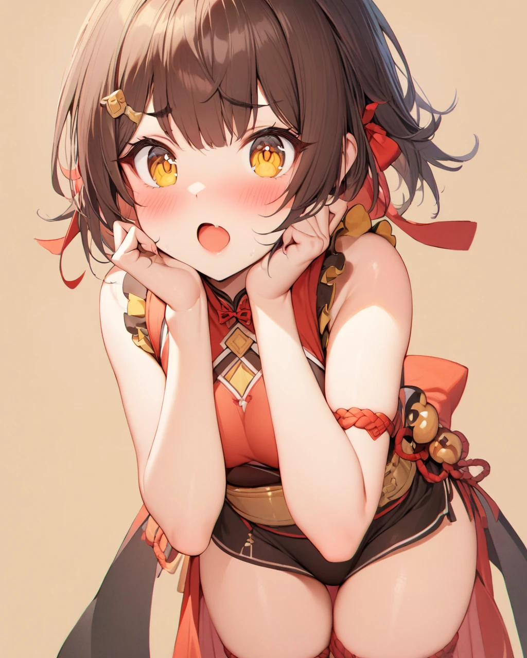 Megumin, KonoSuba, nsfw, breasts, showing cute nipples, Showing tight shaves pussy, sexy, micro bikini