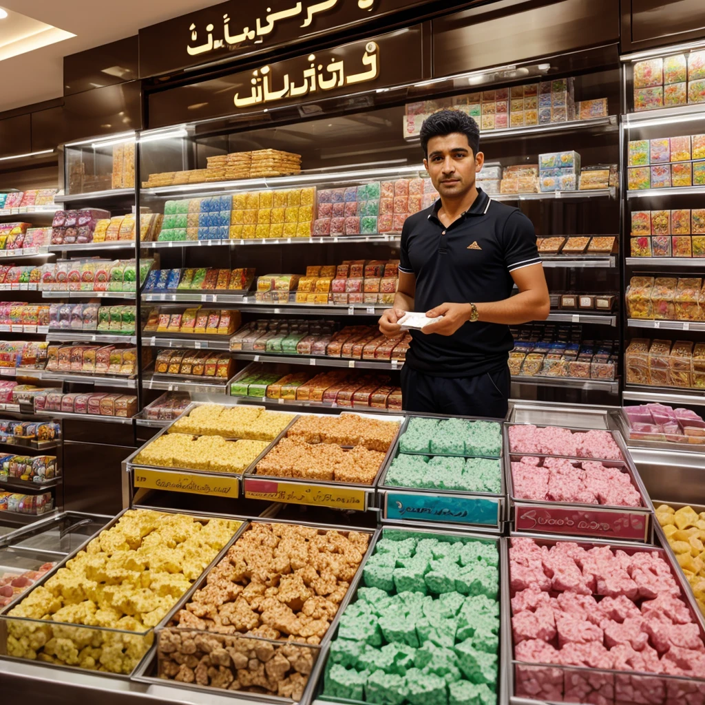 Confectionary store owner in dubai collecting money