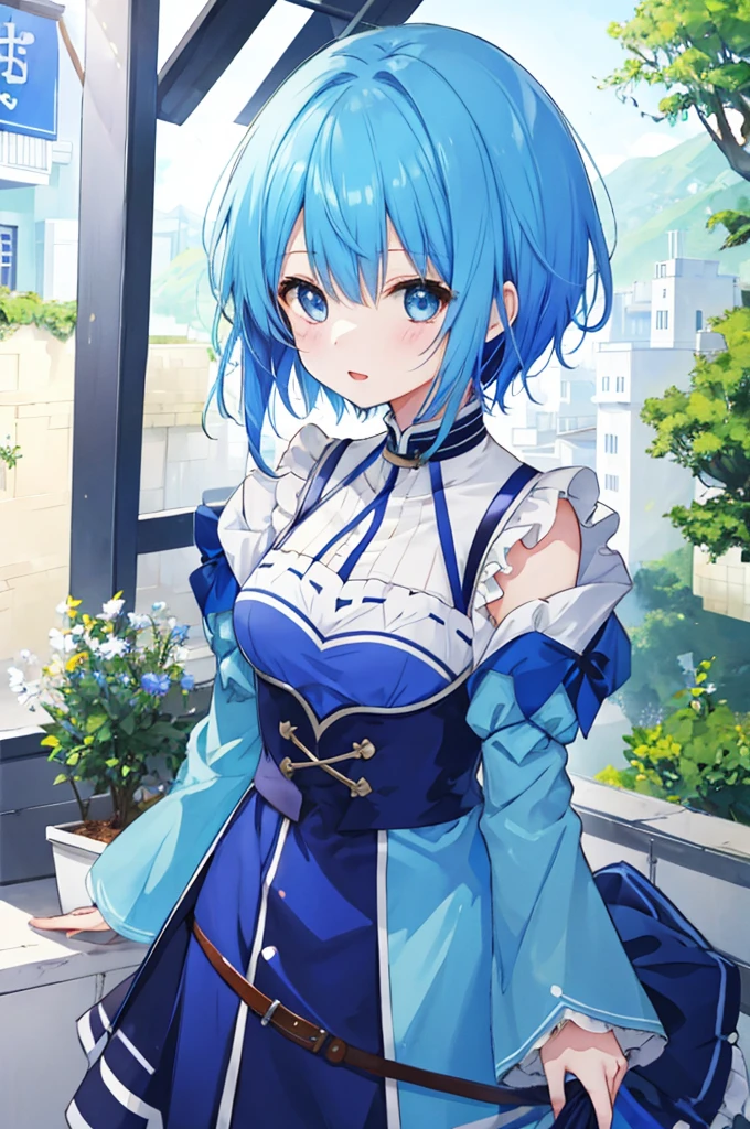 Girl、Blue hair short、Isekai Fashion