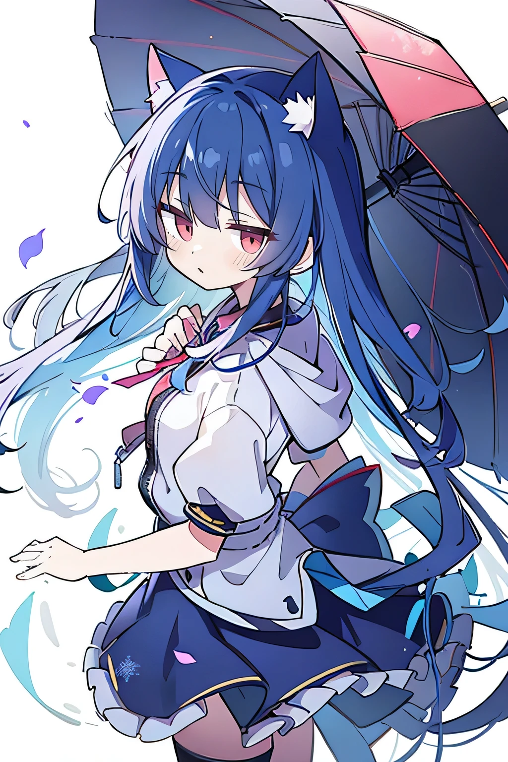 （masterpiece：1.2），Super detailed，lifelike，Expressive eyes，fair skin，perfect face shape，1 girl，
Japanese comics,Gorgeous blue hair,flowing blue hair,flowing clothes,Cat ears,Petals fall,beautiful lola,Baby Angel,
Shaking head with one hand，Cross your legs，Gentle and peaceful background，The pavilion is cool and comfortable,smile, wearing hoodie, background of tokyo,back views,snowing, winter,Girl about 17 years old，Wearing a Gothic Dress，With dark blue hair, fantasy, Random, Gothic fashion, zipper, Label, whole body, Three View .Create a masterpiece. When Worlds Collide. Swirling liquid cloud colorful paint, Paint drips, triple exposure photography style. illusory, Octane Rendering, Bright and eye-catching colors, Very cinematic, Very powerful photography