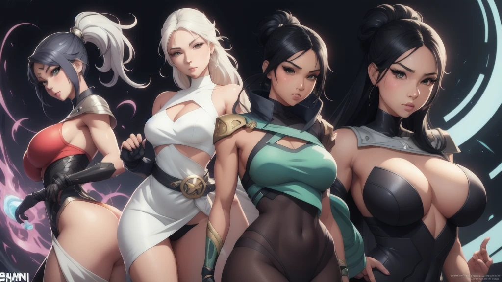 there is a woman in a white dress with a black hair, sage ( valorant ), sage, style artgerm, official fanart, in style of artgerm, artgerm and rossdraws, digital anime illustration, rossdraws sakimimichan, anime styled digital art, artgerm. anime illustration, ahri, :: rossdraws ,big tits and round ass