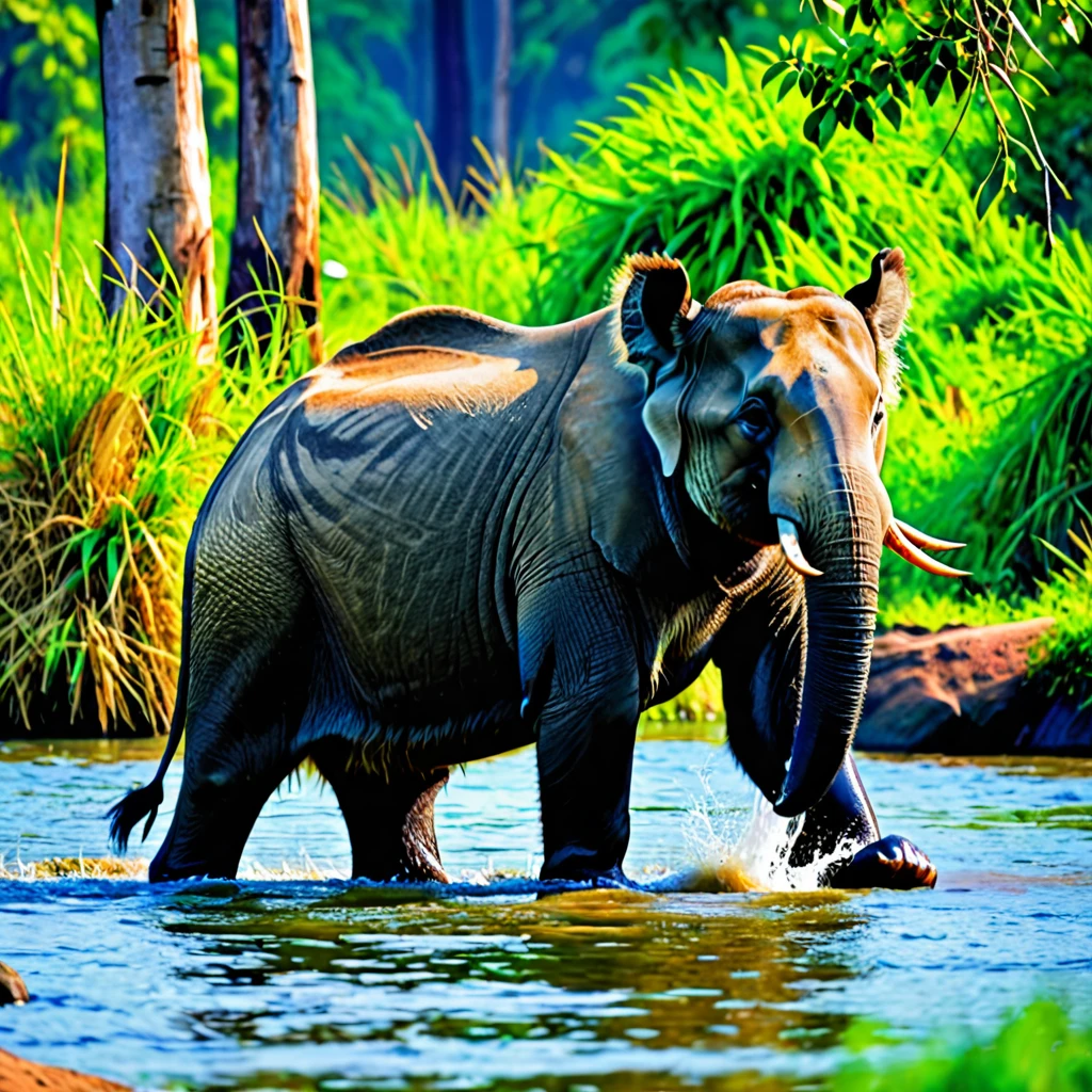 endangered wildlife of india, high quality, ultra hd, very vibrant and colored, high resolution
