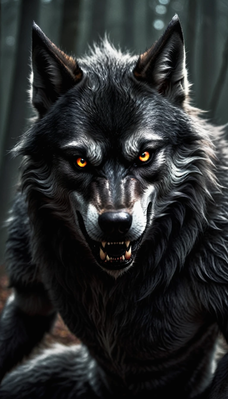 A werewolf with a dark vibe