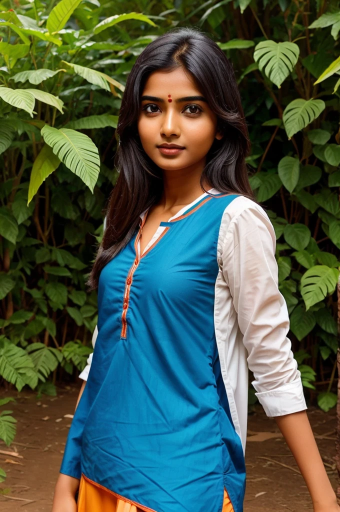 Beautiful Indian girl explaining nature of indian economy