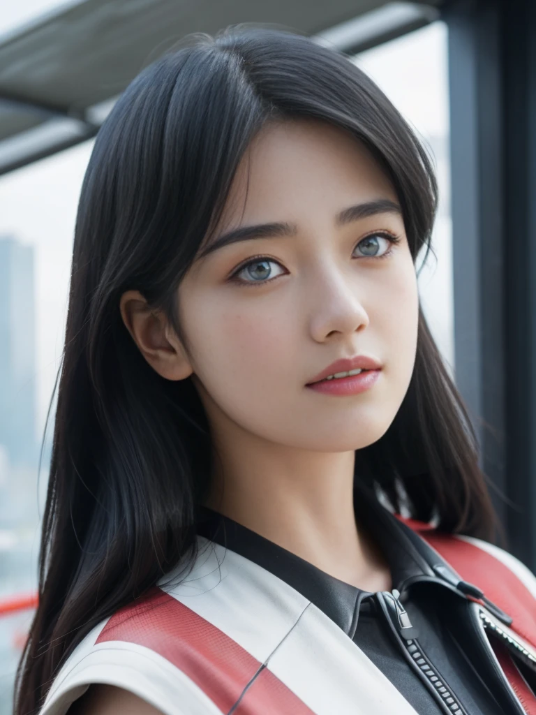(1girl:1.3), Solo, (((Very detailed face)))), ((Very detailed eyes and face)))), Beautiful detail eyes, Body parts__, Official art, Unified 8k wallpaper, Super detailed, beautiful and beautiful, beautiful, masterpiece, best quality, original, masterpiece, super fine photo, best quality, super high resolution, realistic realism, sunlight, full body portrait, amazing beauty, dynamic pose, delicate face, vibrant eyes, (from the front), She wears Spider-Man suit, red and black color scheme, spider, very detailed city roof background, rooftop, overlooking the city, detailed face, detailed complex busy background, messy, gorgeous, milky white, highly detailed skin, realistic skin details, visible pores, clear focus, volumetric fog, 8k uhd, DSLR, high quality, film grain, fair skin, photo realism, lomography, futuristic dystopian megalopolis, translucent