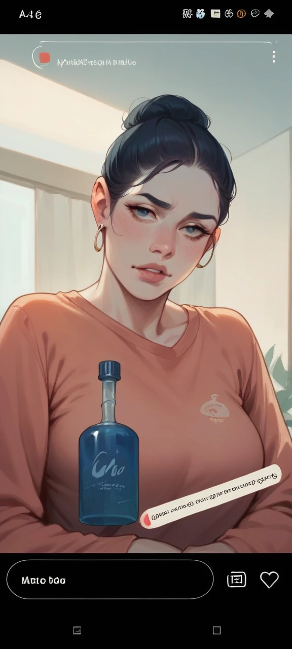 Using this face, show breasts and sexy women body, detail the face.