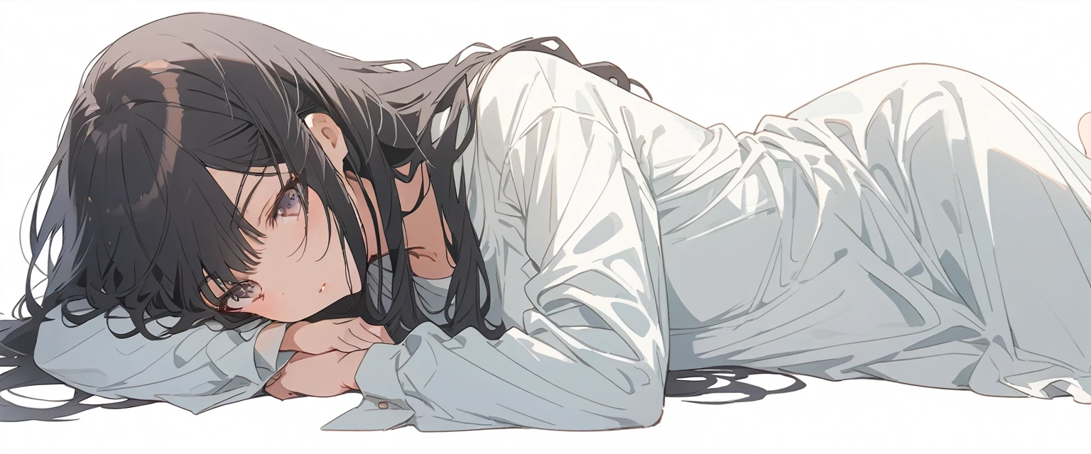 kurotsuchi nemu,cry out, Lying on the floor on her back,(1 boy climbed on top of the woman and he held her wrists and insert gigantic penis in her pussy and rape her),masterpiece, best quality, 