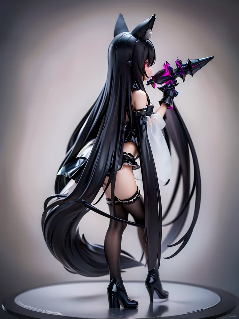 black long straight hair shota,hyper cute fenrir shota,ultra frilly miniskirt dress,holding glowing claw weapon,fenrir's claw attack,garter belt,