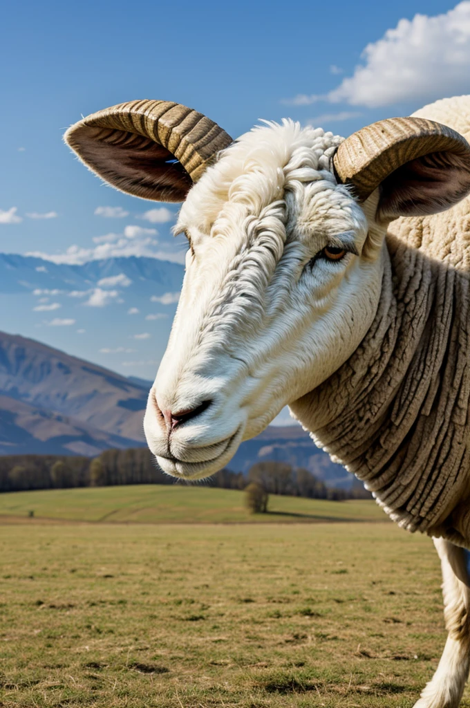 An artistic work of a sheep