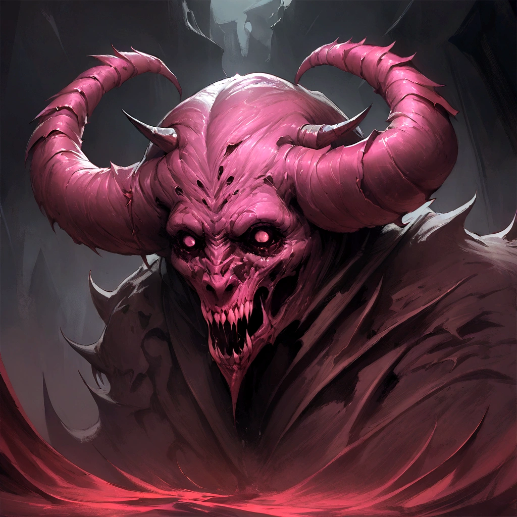 A painting of a horned devil man with a bloodied face and a bloodied head, close up , carnage, Sci - Horror Art of Fiction, Science fiction horror artwork, inspired by Aleksi Briclot, satan de carnage, Horror fantasy art, par Aleksi Briclot, Horror concept art, venin, Art fantastique et horreur, Detailed illustration of 4K horror, Demonic creature, Dark Fantasy Horror Art, verg huge pink_penetrating, balls