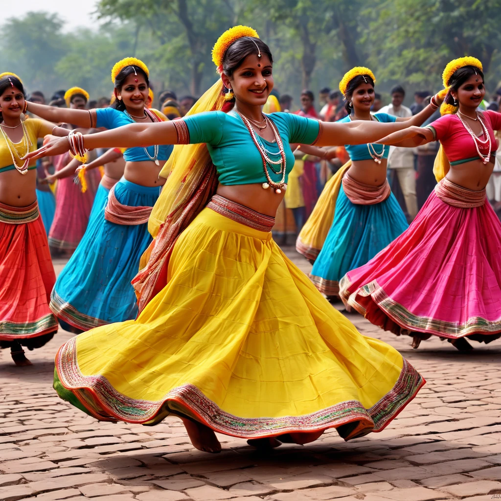 folk dances in different indian states, high quality, ultra hd, very vibrant and colored, high resolution, cinematic
