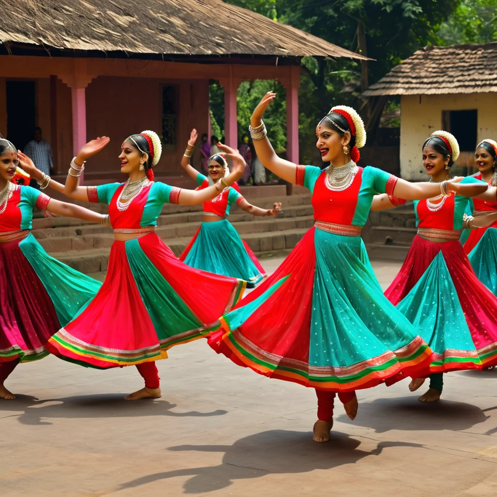 folk dances in different indian states, high quality, ultra hd, very vibrant and colored, high resolution, cinematic