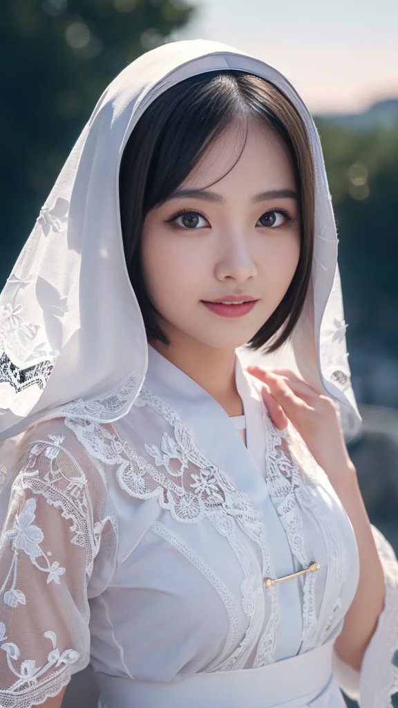 (masturbation:2.0),(Orgasm:2.0),(A Ultra cute young Japanese nun:2.0),(she wearing a decorated with lace nun costume and scart slim fit:2.0),(beautiful detailed dropped eyes:2.0),beautiful detailed lips, (extremely detailed cute and beautiful face:2.0), longeyelashes, (slender woman body:1.5), (beautiful short hair:2.0), (natural makeup,big smile:1.5), incredibly beautiful skin,(professional lighting, bright lighting, photorealistic, 8k, high resolution, best quality, masterpiece, ultra-detailed:1.75), vivid colors, (Moonlit Night:1.5),(The moonlight shines on her face:1.2),(She is in the convent:1.2)