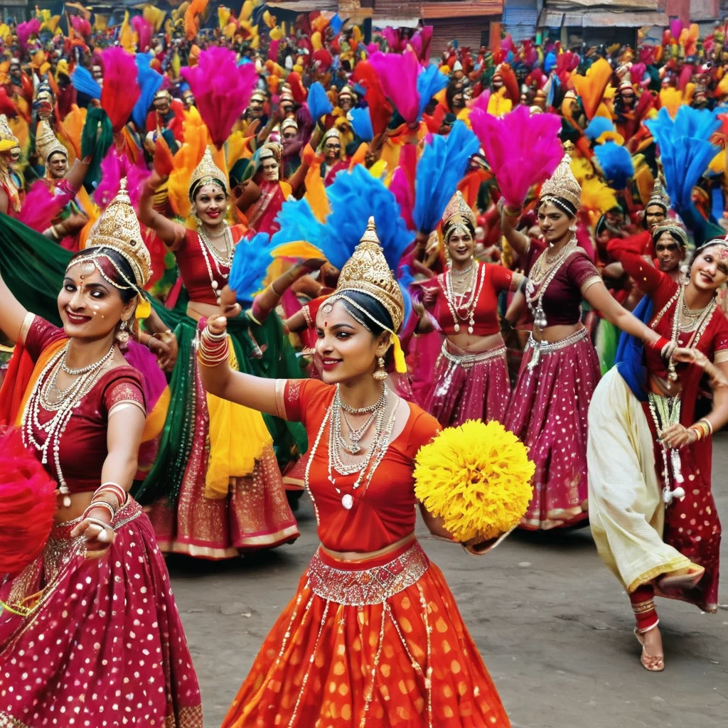 unique folk dances in eastern indian states, high quality, ultra hd, very vibrant and colored, high resolution, cinematic