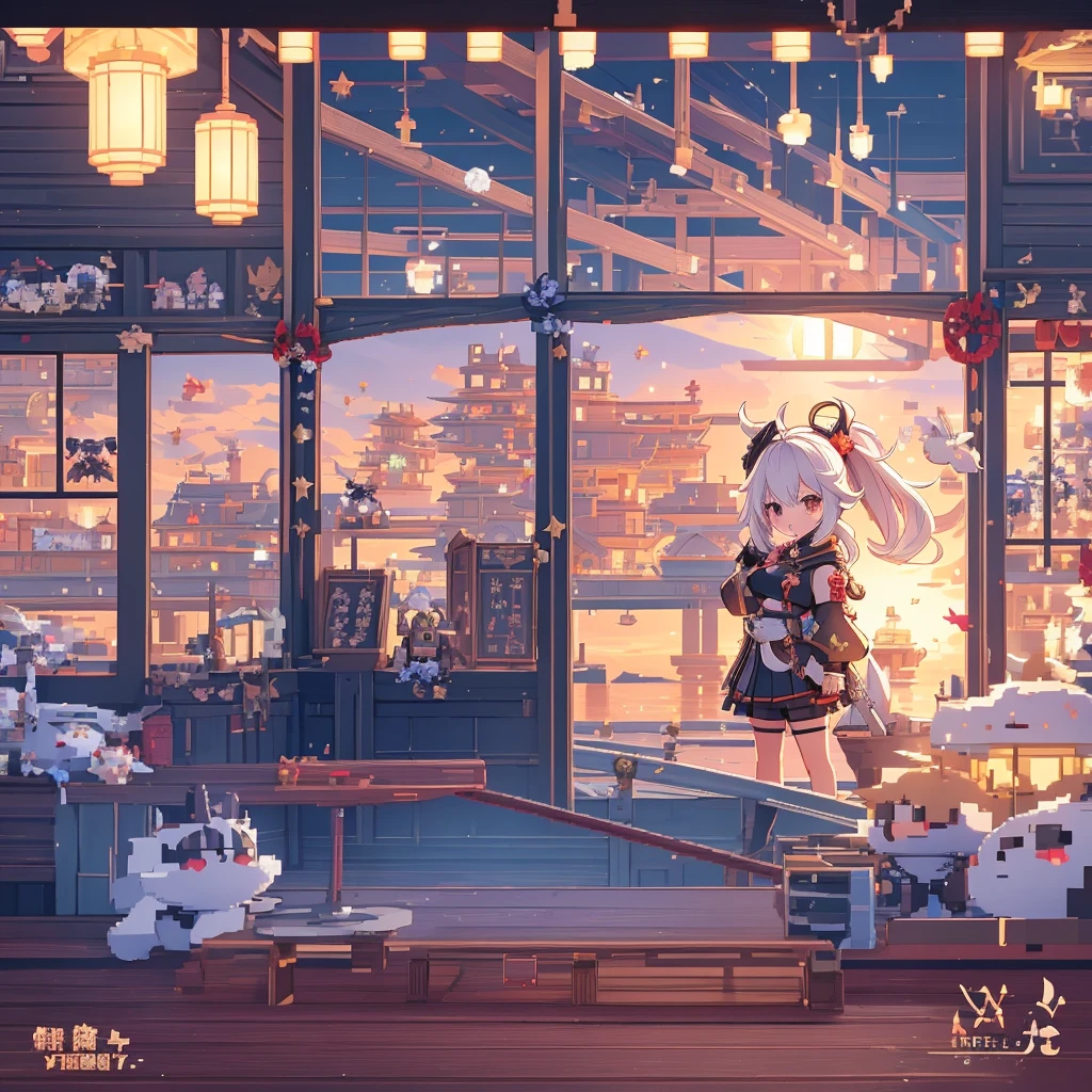 There are many anime characters on the wall,there is a star,Ark of Tomorrow,Ark of Tomorrow,grand order of destiny,Bravely Default II,Clear RPG portrait,Red Cliff,Characters from Azure Lane,fleet collection style,Genshin Impact,Kirokaze pixel art,HD artwork, kantai Collection Arcade, Video game Genshin Impact, Granblue Fantasy