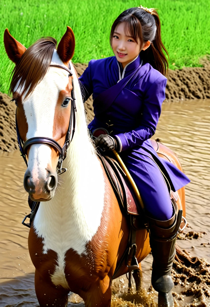 (((masterpiece))),(((Highest quality))),((Tabletop:1.4, Highest quality)), (Realな写真:1.4),
((1 cute girl knight)),rodeo,
(超High resolution:1.2),, wonderful, Very detailed CG Unity 8k wallpaper, Very detailed, High resolution,fat horse ridden by japanese girl,
Soft Light, Beautiful detailed girl, Droopy eyes,Very detailedな目と顔, Beautiful and exquisite nose, Beautiful and exquisite, horse ridden by a girl can't move because its drowned in the sticky muddy place:10.0 ,Displeased face:4.0,Real,Stir,Anatomically correct,action horse riding scene while struggle fighting,muddy pitfall