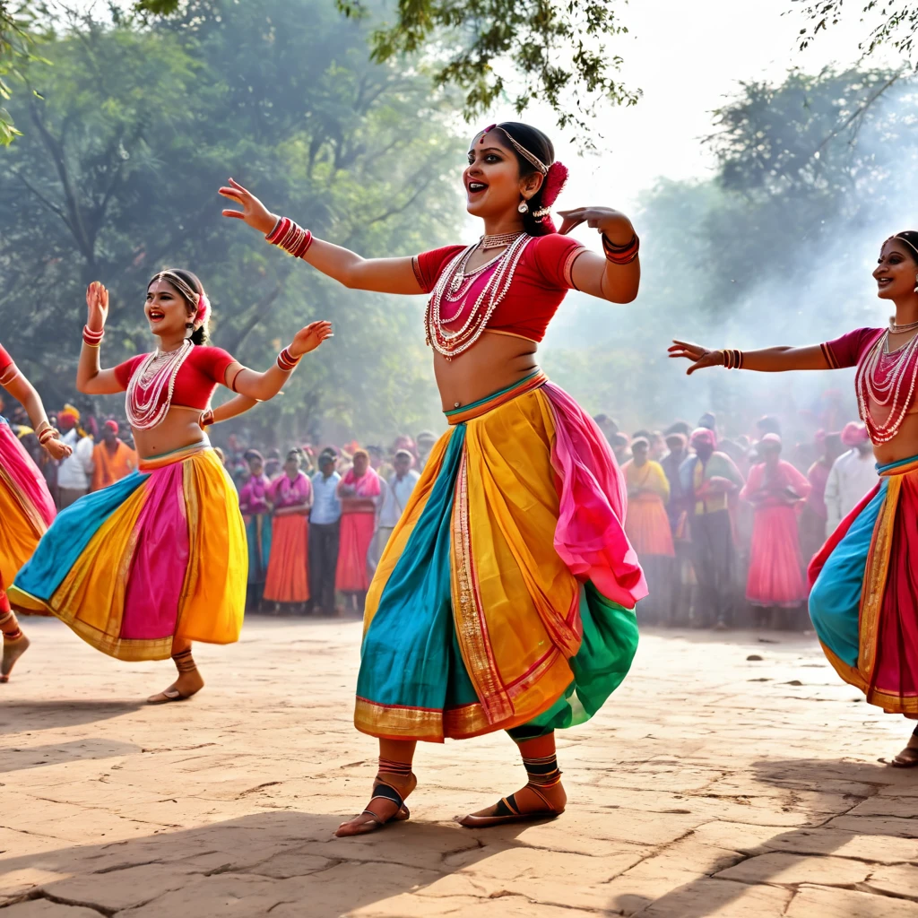 unique folk dances in north indian states, high quality, ultra hd, very vibrant and colored, high resolution, cinematic