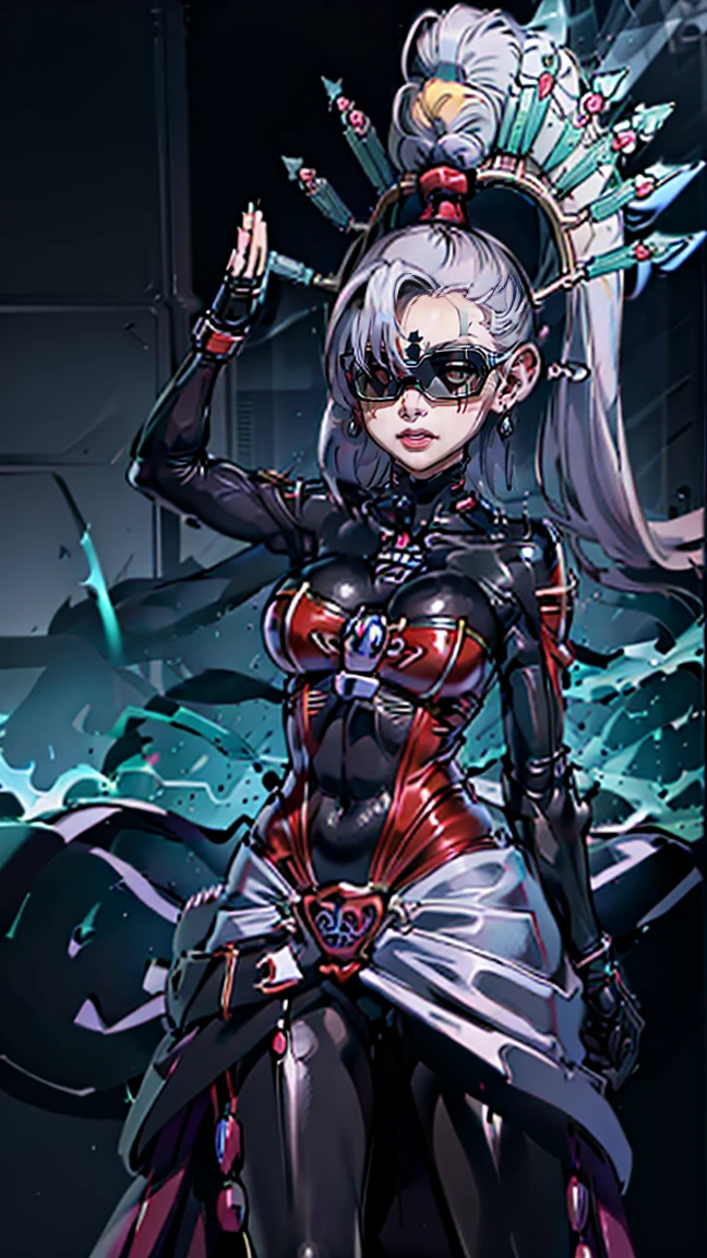 1 Girl,Browsing Caution,Helmet,(( brainwashing, visor)), wire, Kyoko Masaki,(Yu-Gi-Oh),Unsdef,short hair, Brown Hair, hair ornaments, high ponytail, ponytail,Huge breasts, clavicle, Glowing purple eyes,absurdes, brainwashing,Hollow Eyes, ((Expressionless,Emotional erasure)), (Black latex tight bodysuit),avert your eyes , Whole body shape,((stand up, salute))(Highest quality、4K、8K、High resolution、Must have:1.2)、Very detailed、(reality、Realisticです、Realistic:1.37)、ticker、hyper HD、Studio Lighting、Ultra High Definition Paint、Sharp focus、Physically Based Rendering、Extreme Detail、Professional specifications、Vibrancy and color、Blurred、Sports portrait、landscape、Horror Style、Anime Big 、sf、photograph、Concept Artist、Five Fingers, Perfect body, {{{masterpiece}}}, {{{Highest quality}}}, {{Very detailed}}, {shape}, {{Very delicate and beautiful}},Improved cost performance、all roles、Canon 5D MK4でphotograph、photograph,