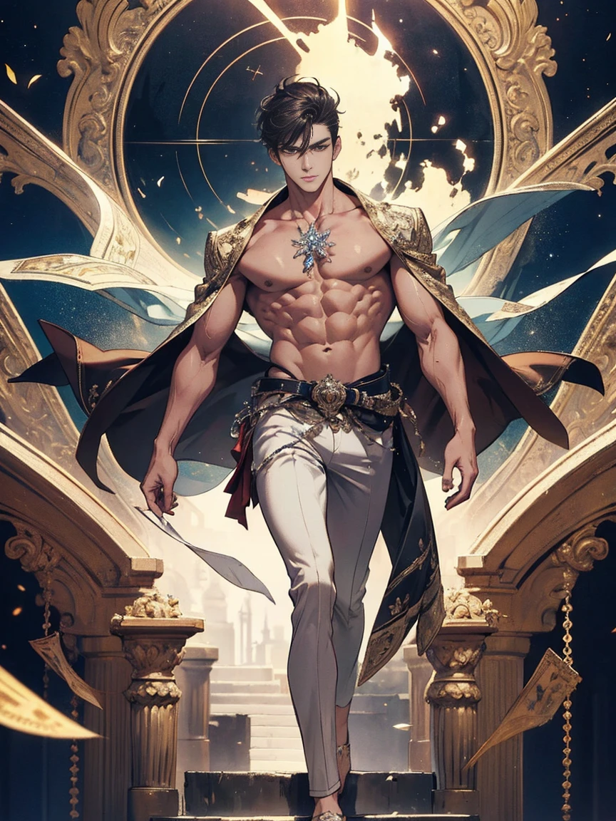 (masterpiece), (highest quality), (super detailed), ultra-detailed, Beautiful face, (((male))), whole body, Down to the toes, Stylish, Muscular, Believer,