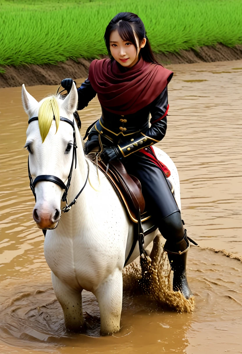 (((masterpiece))),(((Highest quality))),((Tabletop:1.4, Highest quality)), (Realな写真:1.4),
((1 cute girl knight)),rodeo,
(超High resolution:1.2),, wonderful, Very detailed CG Unity 8k wallpaper, Very detailed, High resolution,fat horse ridden by japanese girl,
Soft Light, Beautiful detailed girl, Droopy eyes,Very detailedな目と顔, Beautiful and exquisite nose, Beautiful and exquisite, horse ridden by a girl can't move because its drowned in the sticky muddy pitfall:10.0 ,Displeased face:4.0,Real,Stir,Anatomically correct,action horse riding scene while struggle fighting,horse can't gallop because sink in the muddy pitfall