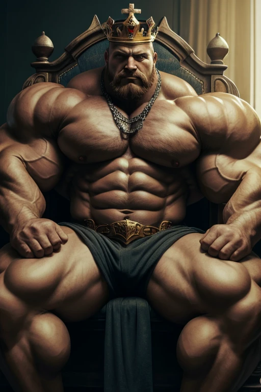 brutalmass man sitting, king on his throne